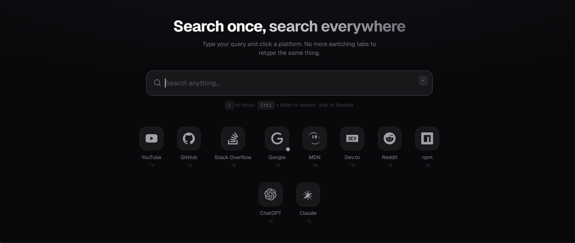 Dev Search screenshot