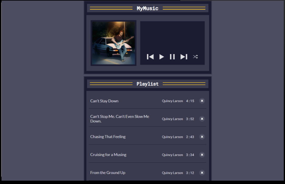 Music Player Web App screenshot